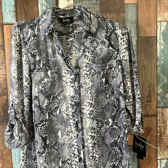 By&by XS snake print blouse button down - Picture 2 of 16